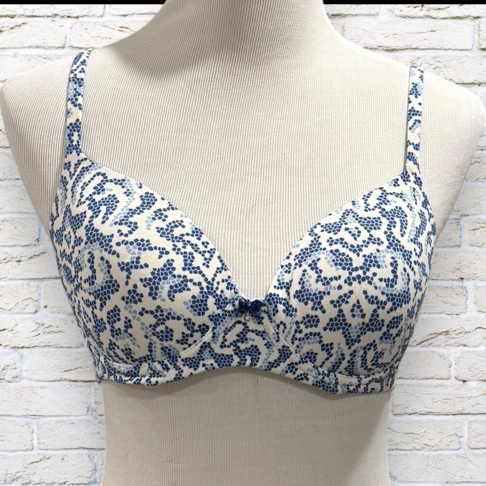 SOMA Embraceable Full Coverage Blue Dot Bra 34C